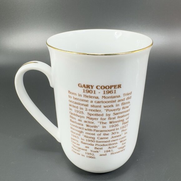 Vintage Hollywood Hall of Fame Museum Porcelain Coffee Mug Cup Gary Cooper VTG - Picture 8 of 12